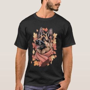 Deutscher Schäferhund Herbstschal Herbstlaub Danke T-Shirt