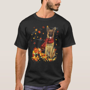Deutscher Schäferhund Herbstschal Hunde Herbstlaub T-Shirt