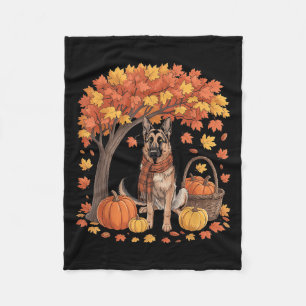 Deutscher Schäferhund Herbstschal Kürbis Herbst Al Fleecedecke