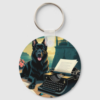 Deutscher Schäferhund Herr vintage Schlüsselanhänger