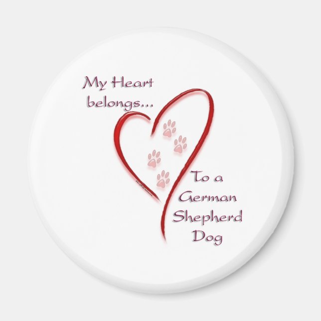 Deutscher Schäferhund Herzgehört Magnet (Vorne)