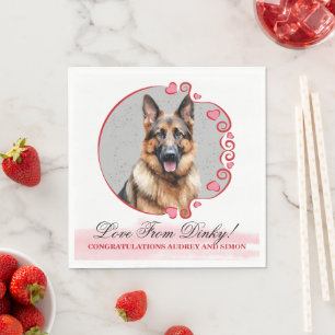 Deutscher Schäferhund Hochzeitsservietten mit Hund Serviette
