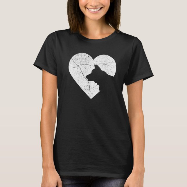 Deutscher Schäferhund Hund Funny Heart Valentine's T-Shirt (Vorderseite)