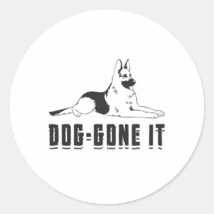 Deutscher Schäferhund Hund-Gone Es Hunde Tier Vint Runder Aufkleber