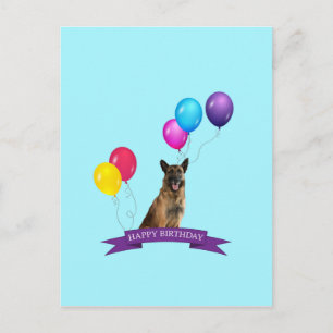 Deutscher Schäferhund Hund Happy Birthday Postkarte