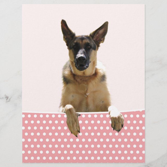 Deutscher Schäferhund Hund Pink Polka Dots (Vorderseite)