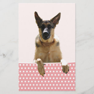 Deutscher Schäferhund Hund Pink Polka Dots Briefpapier