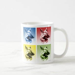 Deutscher Schäferhund Hund Pop Kunst Tasse
