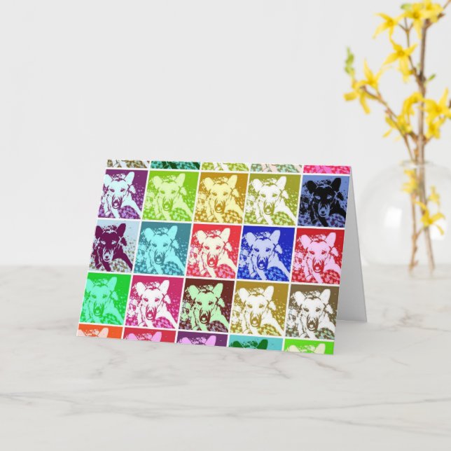 Deutscher Schäferhund Hund Pop Kunst über dem Hüge Karte (Gelbe Blume)