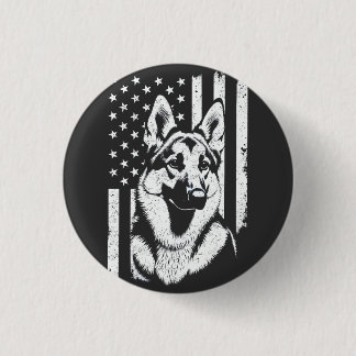 Deutscher Schäferhund Hund USA Flag 4. Juli Button