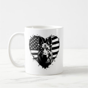 Deutscher Schäferhund Hund USA Flag 4. Juli Kaffeetasse