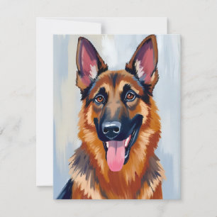 Deutscher Schäferhund Hund Wasserfarbe Haustier Dankeskarte