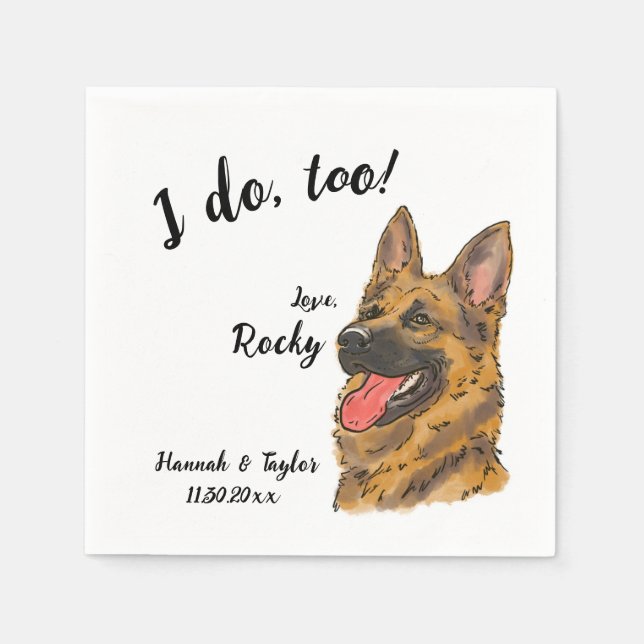 Deutscher Schäferhund Hund Wedding Napkin Serviette (Vorderseite)