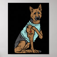 Deutscher Schäferhund I Liebe Mama Tattoo K9 Dog L