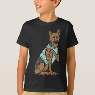 Deutscher Schäferhund I Liebe Mama Tattoo K9 Dog L T-Shirt