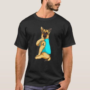 Deutscher Schäferhund I Love Mom Tattoo Bekleidung T-Shirt