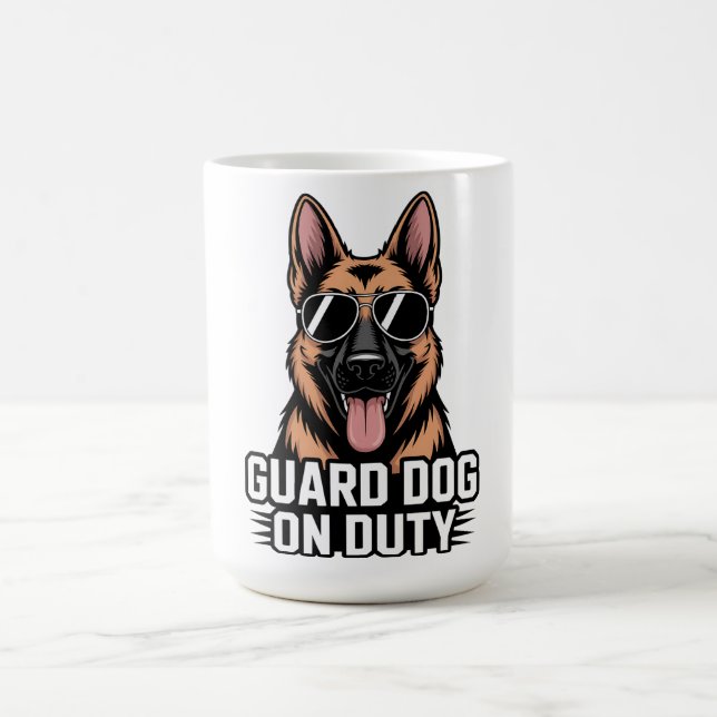 Deutscher Schäferhund im Dienst - Geschenk mit Son Kaffeetasse (Mittel)