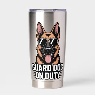 Deutscher Schäferhund im Dienst - Wachhund Sonnenb Thermobecher
