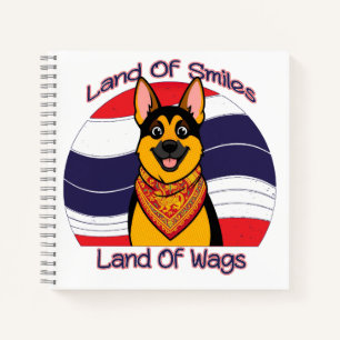 Deutscher Schäferhund im Land der Lächeln und Wede Notizbuch
