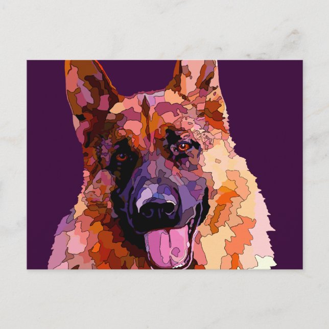 Deutscher Schäferhund in hellen Farben Postkarte (Vorderseite)