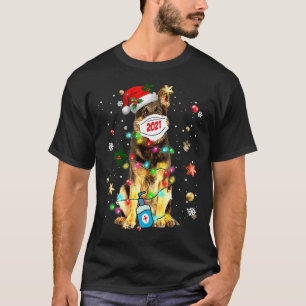 Deutscher Schäferhund in Maske Frohe Weihnachten 2 T-Shirt