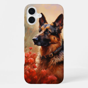 Deutscher Schäferhund in Pappi iPhone 16 Plus Hülle