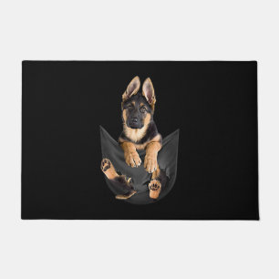 Deutscher Schäferhund in Pocket T - Shirt Funny D Fußmatte