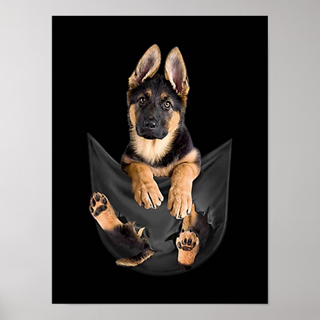 Deutscher Schäferhund in Pocket T - Shirt Funny Do Poster (Vorne)
