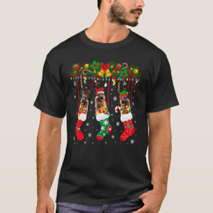 Deutscher Schäferhund in Socke Xmas Rentier Santa T-Shirt