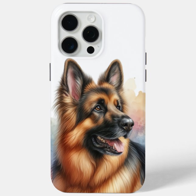 Deutscher Schäferhund in Wasserfarbe Case-Mate iPhone Hülle (Rückseite)