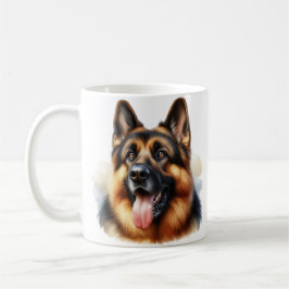 Deutscher Schäferhund in Wasserfarbe Kaffeetasse