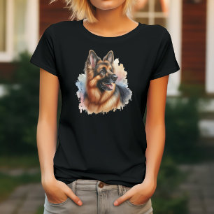 Deutscher Schäferhund in Wasserfarbe T-Shirt