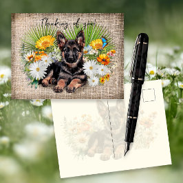 Deutscher Schäferhund in Wildblumen - Individuelle Postkarte