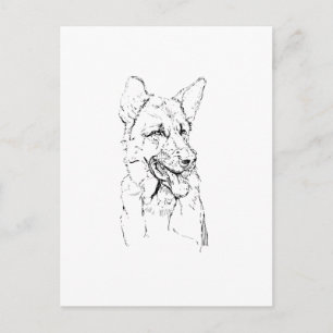 Deutscher Schäferhund, individuelle Hunde-Illustra Postkarte