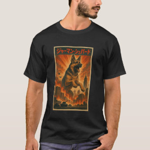 Deutscher Schäferhund Kaiju Monster Vintage Japani T-Shirt