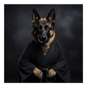 Deutscher Schäferhund, Karate, Kung Fu, Kampfsport Poster