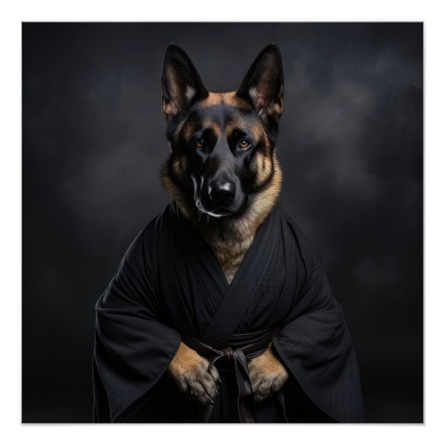 Deutscher Schäferhund, Karate, Kung Fu, Kampfsport Poster (Vorderseite)