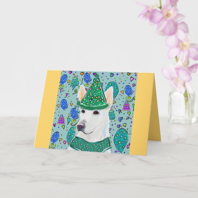 DEUTSCHER SCHÄFERHUND  KARTE (Orchidee)
