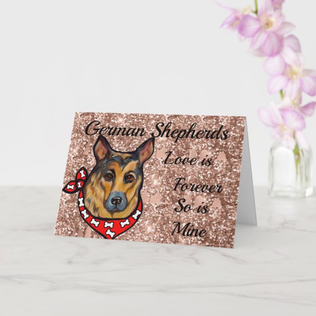 Deutscher Schäferhund Karte (Orchidee)