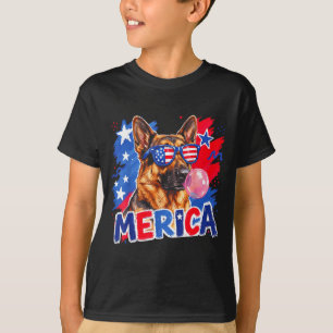 Deutscher Schäferhund Kaugummi 4. Juli amerikanisc T-Shirt