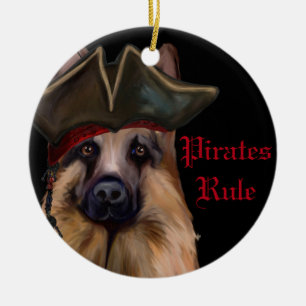 DEUTSCHER SCHÄFERHUND KERAMIK ORNAMENT