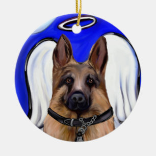 Deutscher Schäferhund Keramik Ornament