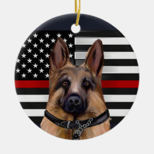 Deutscher Schäferhund Keramik Ornament