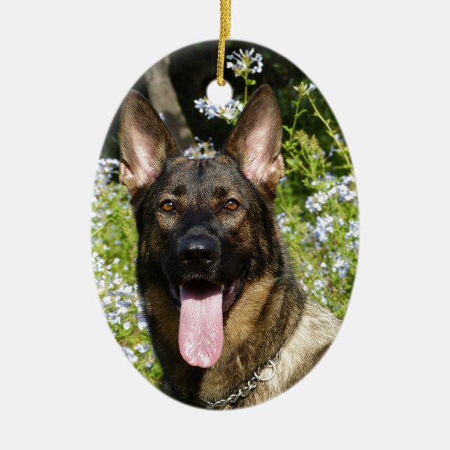 Deutscher Schäferhund Keramikornament (Vorne)