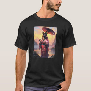 Deutscher Schäferhund Kimono Lustiger Hund Geisha T-Shirt