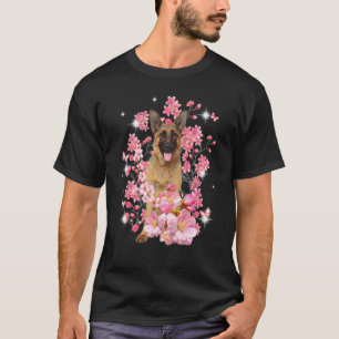 Deutscher Schäferhund Kirschblüten Blumen T-Shirt