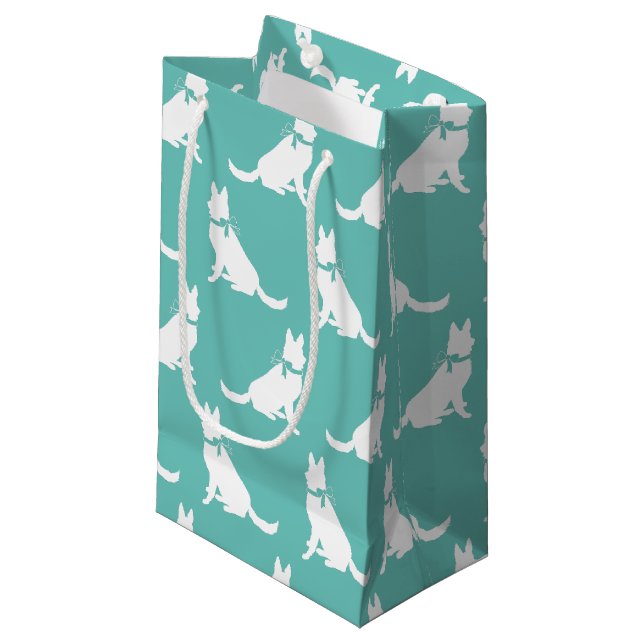 Deutscher Schäferhund Kleine Geschenktüte (Vorderseite Schrägansicht)