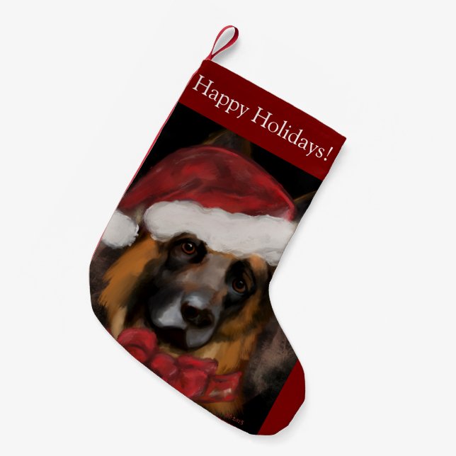 DEUTSCHER SCHÄFERHUND  KLEINER WEIHNACHTSSTRUMPF (Vorderansicht (hängend))