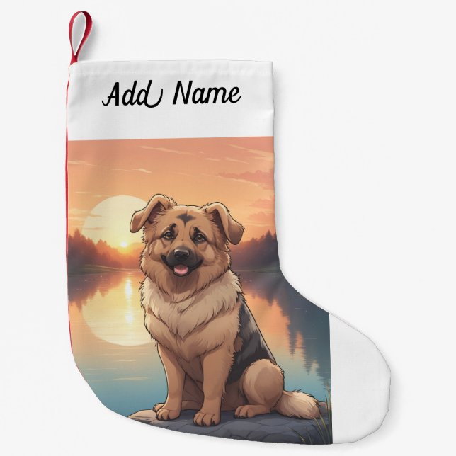 Deutscher Schäferhund Kleiner Weihnachtsstrumpf (Vorderseite)