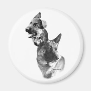 Deutscher Schäferhund Kohle 2 Magnet